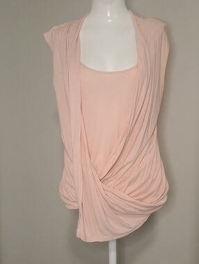 BCBGMaxAzria Blush Pink Draped Sleeveless Top